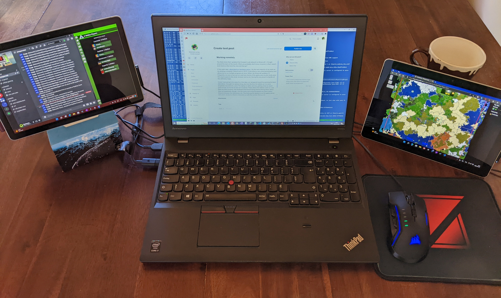 Laptop and two tablets